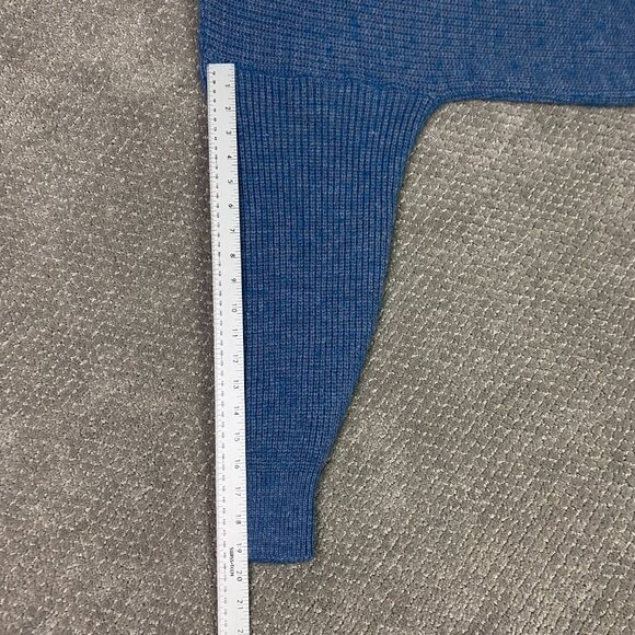 Vintage LL Bean High Trek Yarn Sweater Mens Large Blue Commando Henley Fisherman - Picture 10 of 11